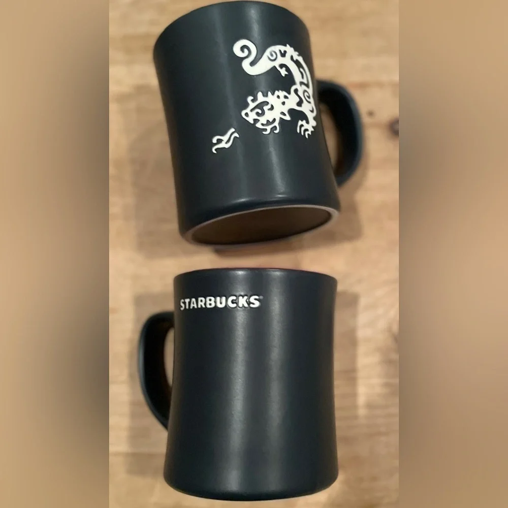 Starbucks VTG 2011 Matching Komodo Dragon collector Mugs Spiritual Folklore EUC